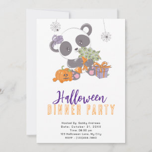 Convites Panda com Buquê de Olhos de Halloween Jantar Festa