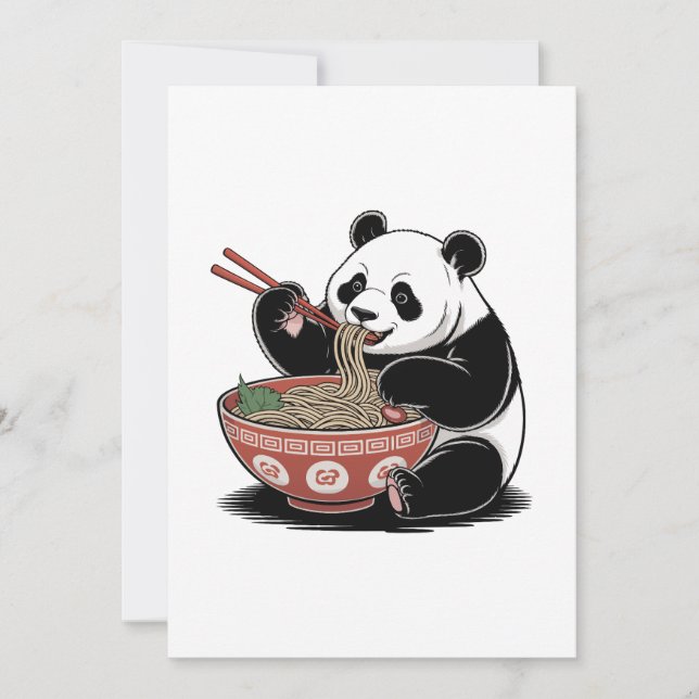 Convites Panda comendo marinheiros japonês estilo ukiyo-e r (Frente)