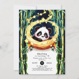 Convites Panda de Panda com Cor Magnética Simples