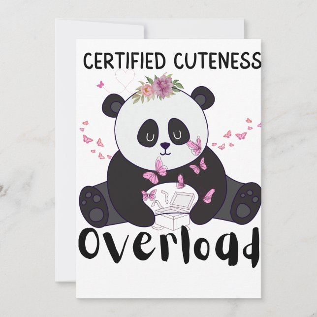 Convites Panda Engraçado Fofo  (Frente)