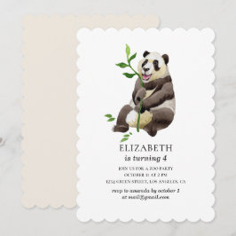 Convites Panda gira em água. Um animal engraçado. Aniversár