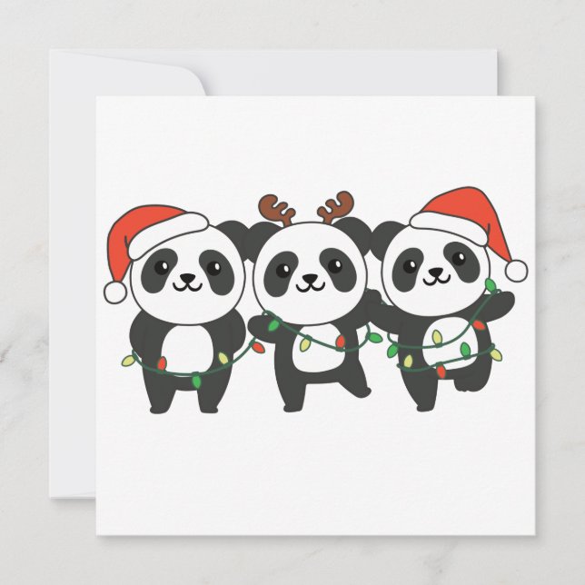 Convites Panda Natal Animais De Natal Pandas Fofos Invi (Frente)