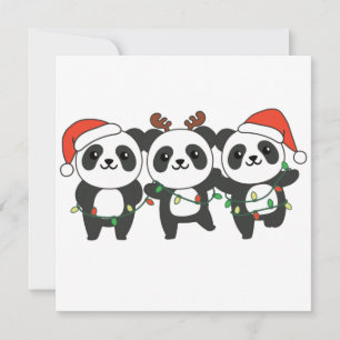 Convites Panda Natal Animais De Natal Pandas Fofos Invi