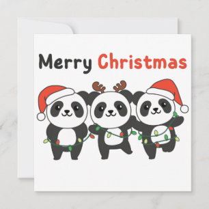 Convites Panda Natal Animais Pandas Feliz Natal Inv