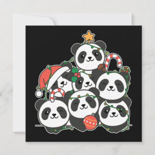 Convites Panda Natal Árvore Engraçado Natal Animal Invita
