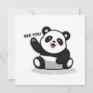 Convites panda pequeno fofo