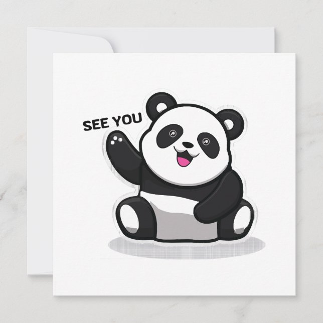 Convites panda pequeno fofo (Frente)