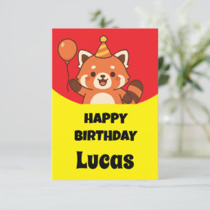 Convites Panda vermelha incrível do aniversário da festa