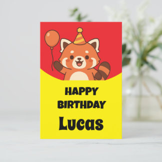 Convites Panda vermelha incrível do aniversário da festa