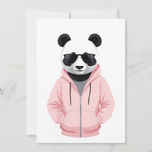 Convites Panda Vestindo Hoodie Funny Legal Caráter Animal