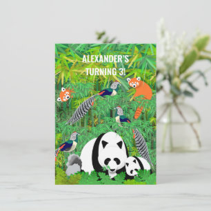 Convites Pandas Senhora Amherst's Faisões Pandas Vermelhos 