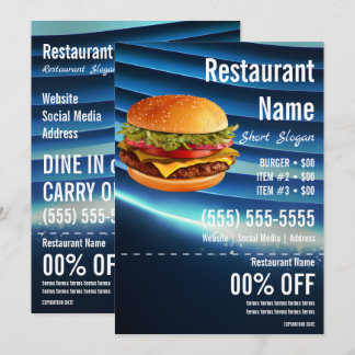 Convites Panfleto Burger 5x7