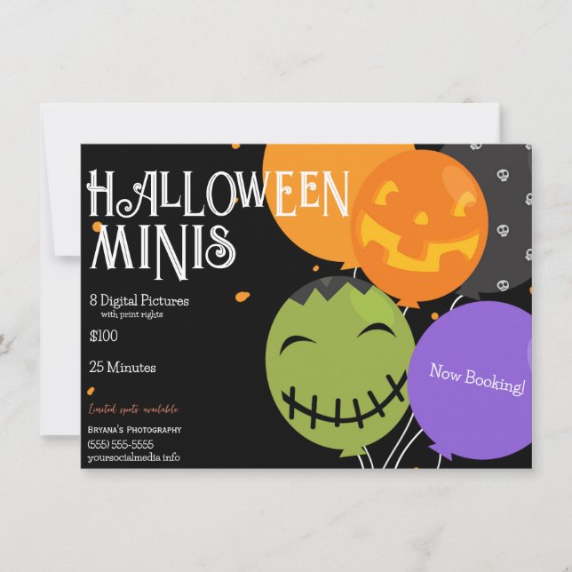 Convites Panfleto de Fotografias de Halloween Minis  (Frente)