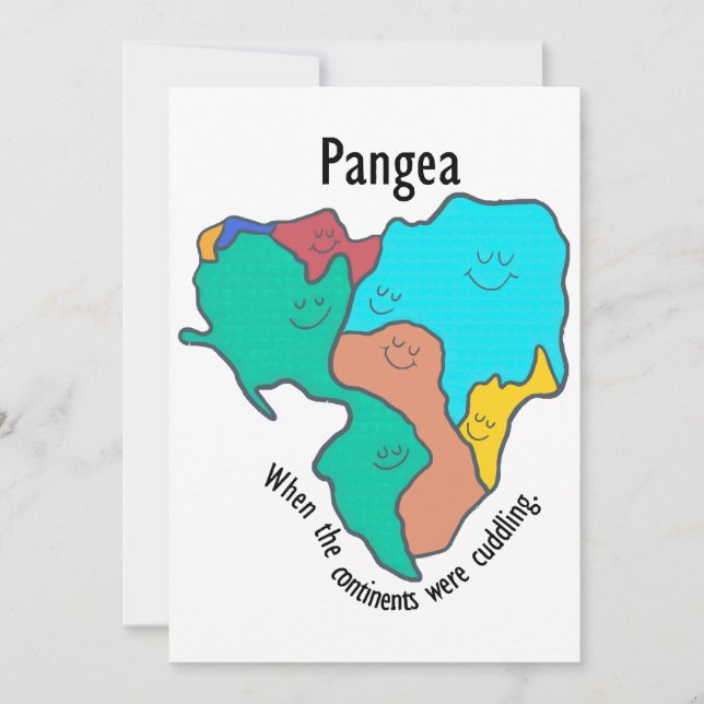Convites Pangea Continents Cuddling Multicolor (Frente)