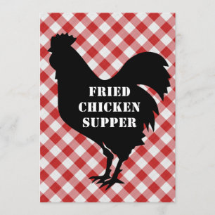 Convites Pano do silo da galinha, o vermelho & o branco