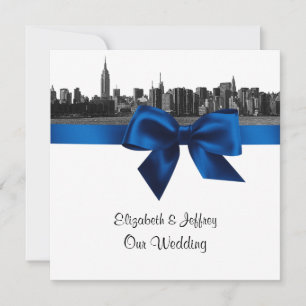 Convites Panorama da Cidade de Nova York Gravado em Preto e
