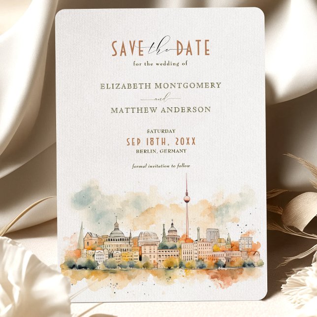 Convites Panorama de Berlim Alemanha Save-the-Date (Criador carregado)