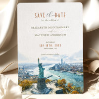 Panorama de Nova York Liberdade Save-the-Date
