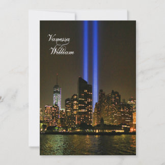 Convites Panorama de NYC: Casamento Homenagem ao WTC 9/11 T