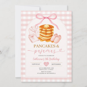 Convites Panqueca Rosa e Pijamas 4º Aniversário