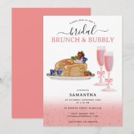 Convites Panquecas Aquarela Brunch & Bubbly Chá de Noiva