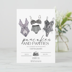 Convites Panquecas e lingerie de cuecas chá de noiva 