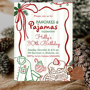 Convites Panquecas e Pijamas Aniversário de Natal