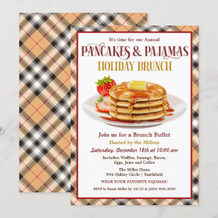 Convites Panquecas e Pijamas Brunch de Feriado