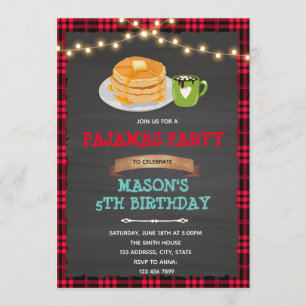 Convites Panquecas e pijamas com lanche