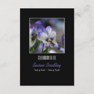 Convites Pansies 3 Celebração do Serviço de Memória da Vida