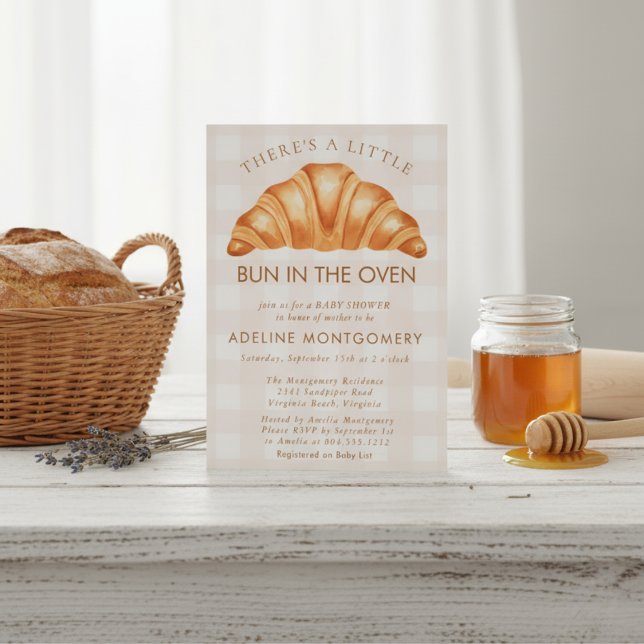 Convites Pão de Aquarela Bun no Baby Shower do Forno (Criador carregado)