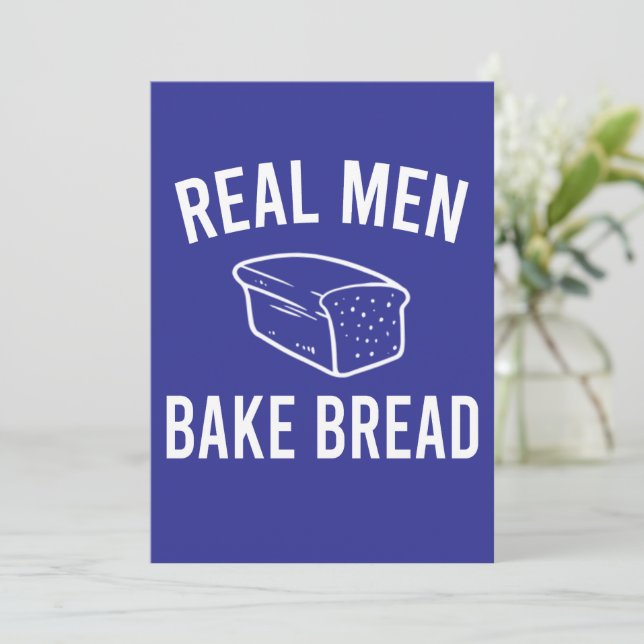 Convites Pão de Assar Real Men - Design Engraçado (Em pé/Frente)