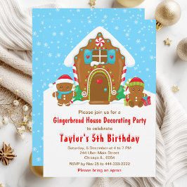 Convites Pão-de-gengiva Festa de aniversário Azul e Vermelh