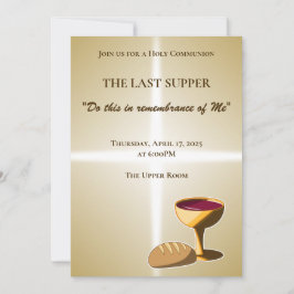 Convites Pão e Vinho A última comuna de Páscoa de jantar