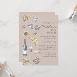 Convites Pão & Vinho ou Chá Brunch do Dia das Mães