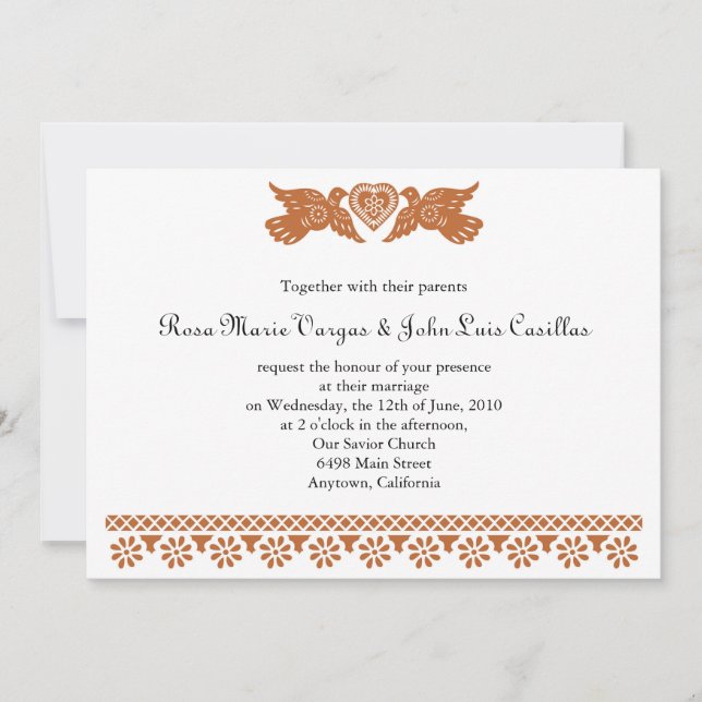 Convites Papado Style Love Birds (Frente)