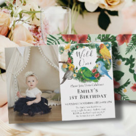 Convites Papagaios Tropicais Exóticos Selvagens Uma primeir