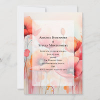 Papagaios vermelhos num Casamento de Aquarela de C