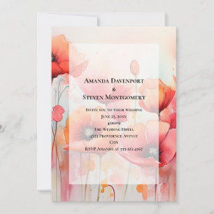 Convites Papagaios vermelhos num Casamento de Aquarela de C