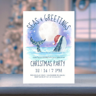Convites Papai Noel Baleia Mar Festa Náutica de Natal