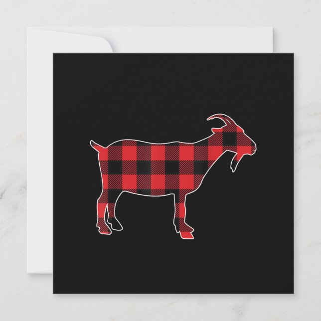 Convites Papai Noel Bode Xadrez Vermelho Natal (Frente)