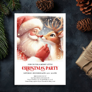 Convites Papai Noel Bonito Rudolph Espírito Natalino Festa 