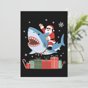 Convites Papai Noel Cavalgando Camisa de Natal de Tubarão F