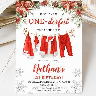 Convites Papai Noel Clothesline Birthday