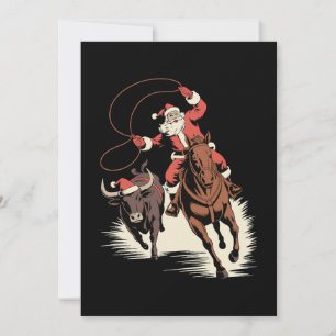 Convites Papai Noel Cowboy Rodeio Cavalo Laço Natal Ocident