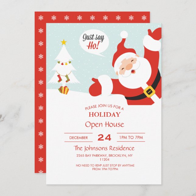 Convites Papai Noel - diga logo (Frente/Verso)