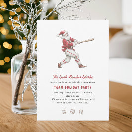 Convites Papai Noel do Beisebol Balançando na Festa de Nata