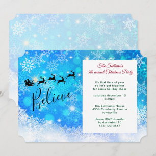 Convites Papai Noel e sua Reindeer Voadora - Partido