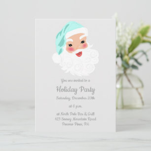 Convites Papai Noel em Natais vintages de chapéu verde em c