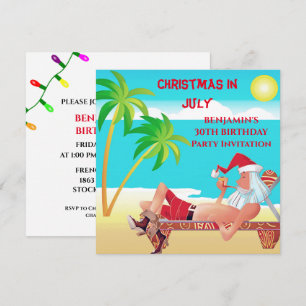 Convites Papai Noel engraçado Festa de Aniversário de Natal